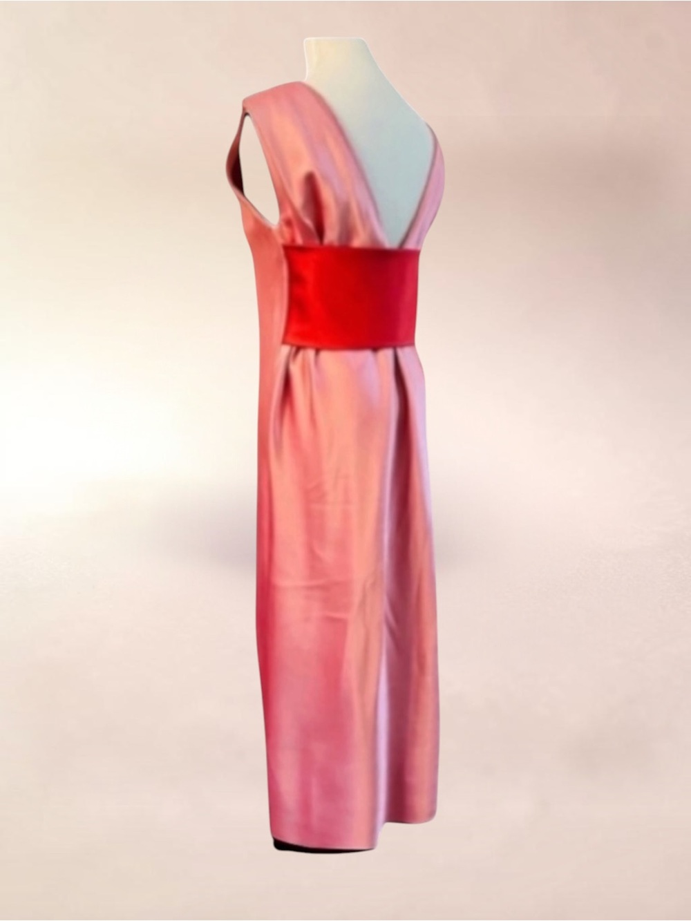 TOME Rare Double Face Satin V-Back Bias Midi Dress Runway Couture Size M